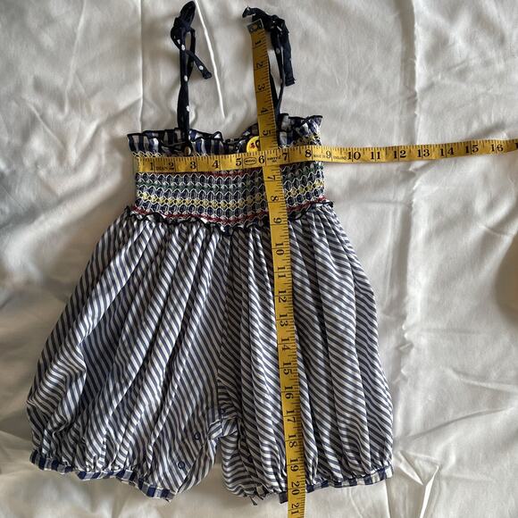 Clan C Bubble Smocked Zigzag Romper Size 12M - Picture 6 of 10